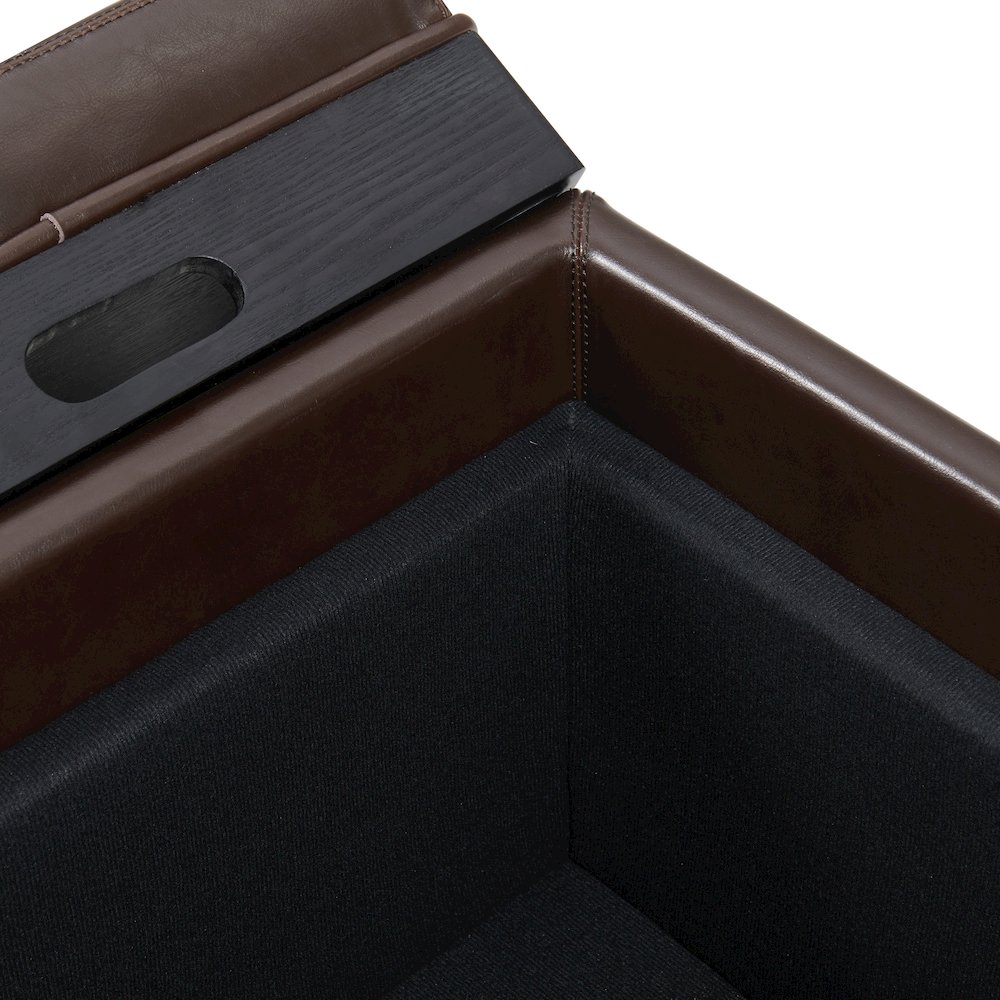 Cameron Leather Square Storage Ottoman