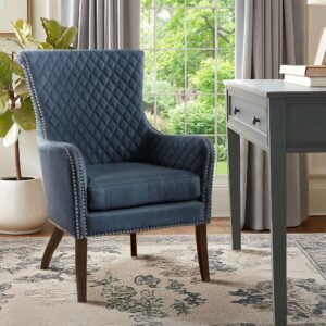 Heston Quilted Back Arm Chair with Nailhead Trim from Madison Park in  Dark Blue. Heston Quilted Back Arm Chair with Nailhead Trim from Madison Park in  Dark Blue. Heston Quilted Back Arm Chair with Nailhead Trim from Madison Park in  Dark Blue. Heston Quilted Back Arm Chair with Nailhead Trim from Madison Park in  Dark Blue. Heston Quilted Back Arm Chair with Nailhead Trim from Madison Park in  Dark Blue.