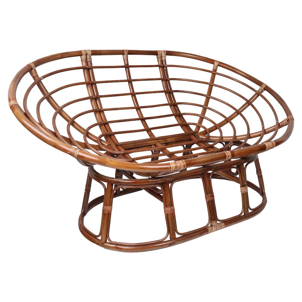 Rattan Double Papasan  Chair with Twill Cushion