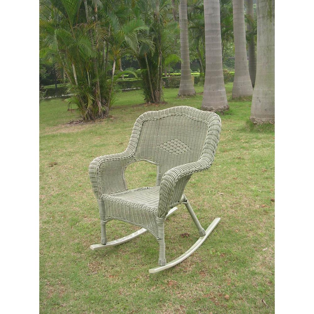 Resin Wicker Camel Back Rocking Chairs (Set of Two)
