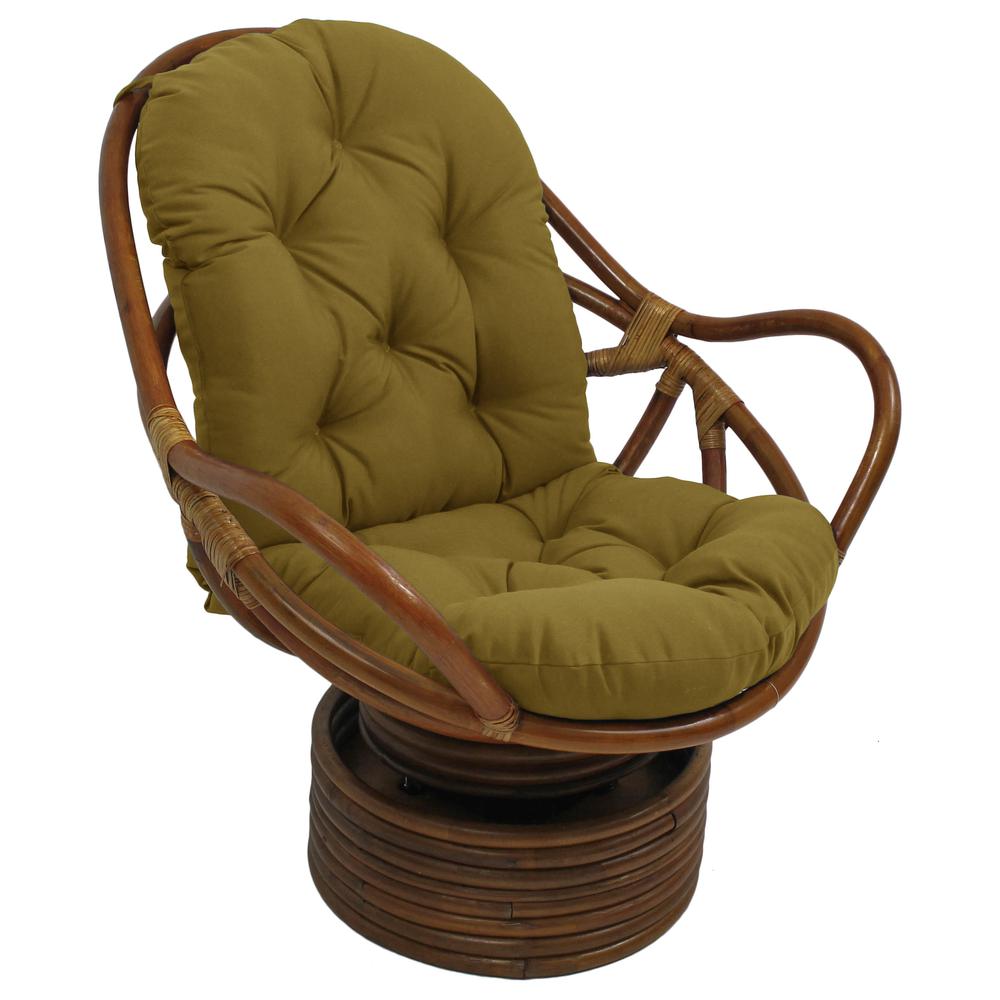 Rattan Swivel Rocker with Outdoor Fabric Cushion