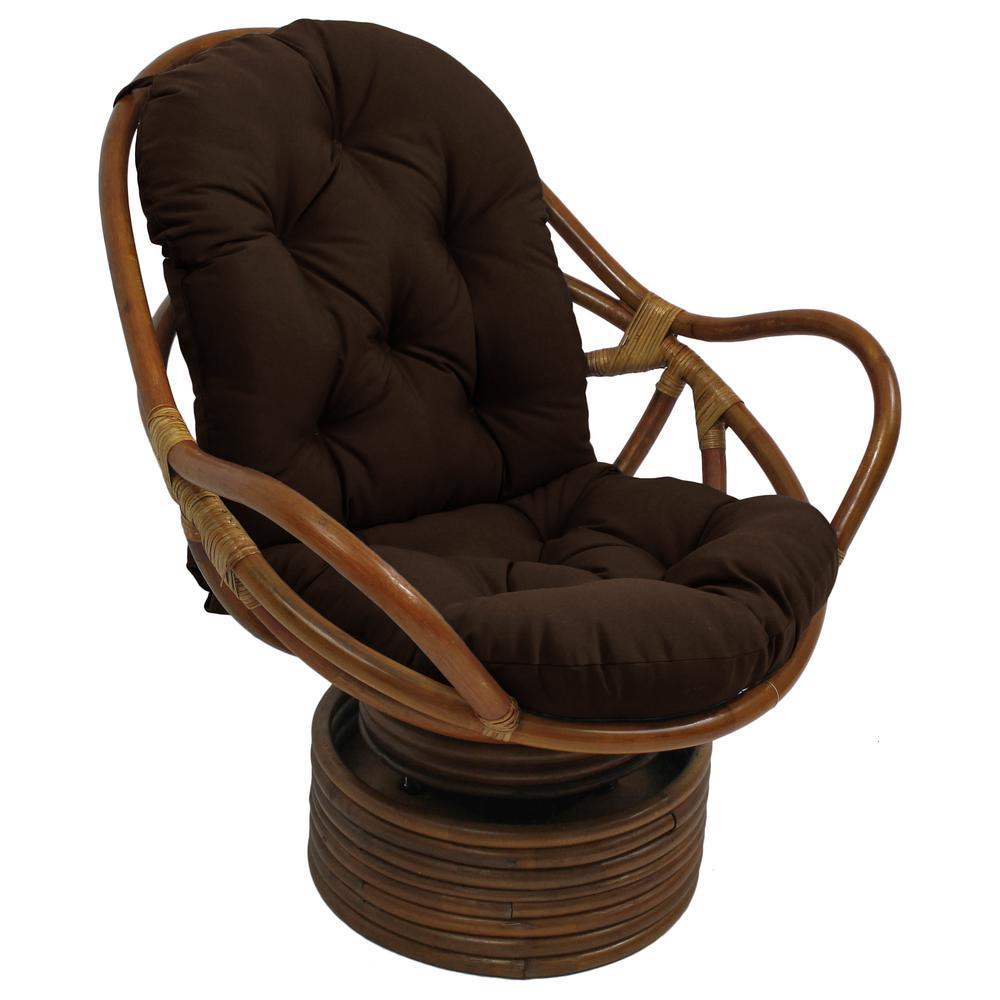 Rattan Swivel Rocker with Outdoor Fabric Cushion