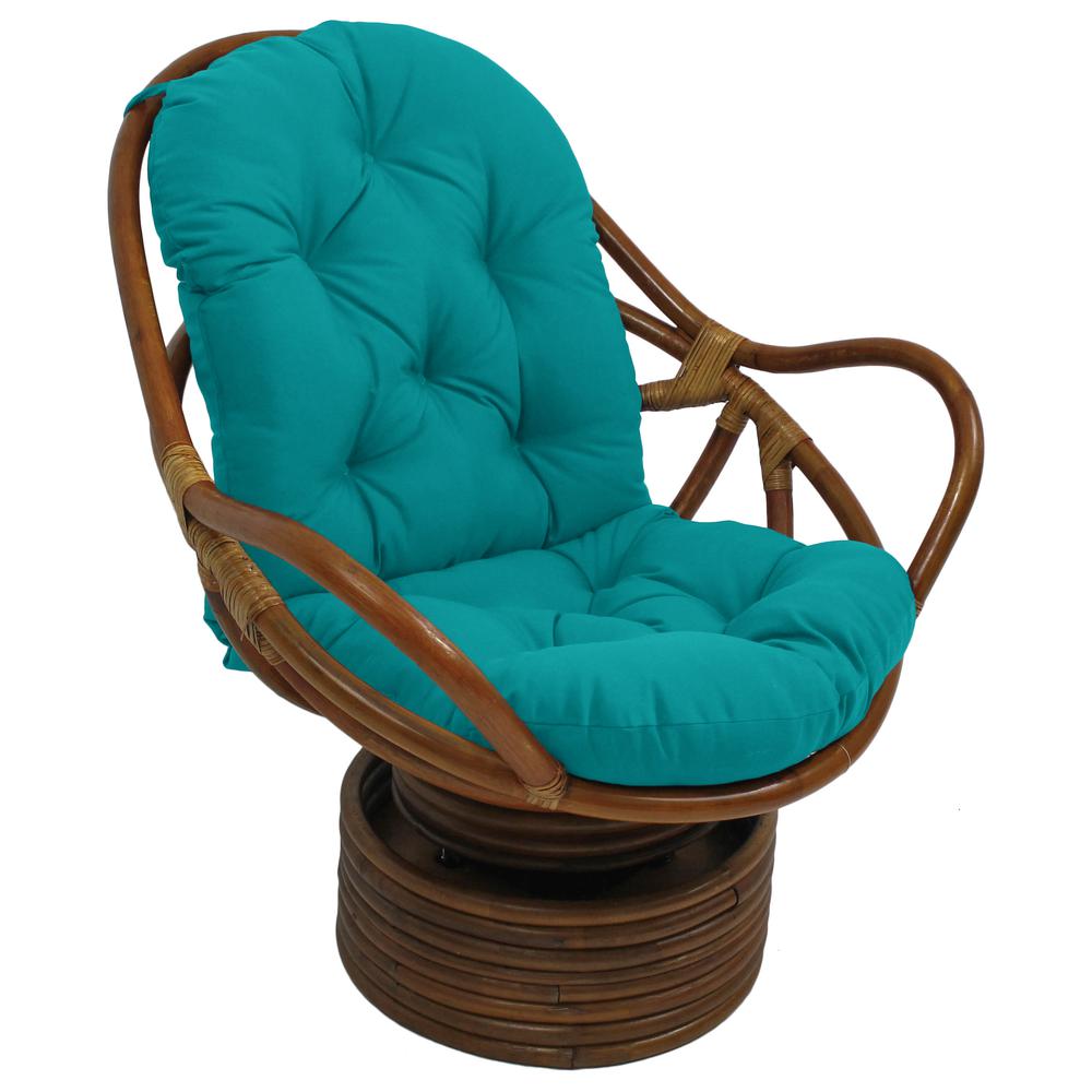 Rattan Swivel Rocker with Outdoor Fabric Cushion