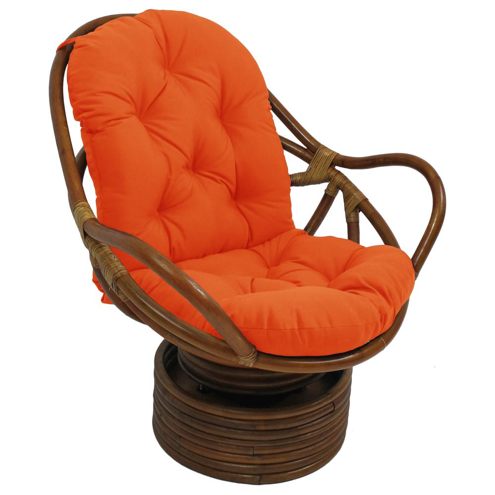 Rattan Swivel Rocker with Outdoor Fabric Cushion
