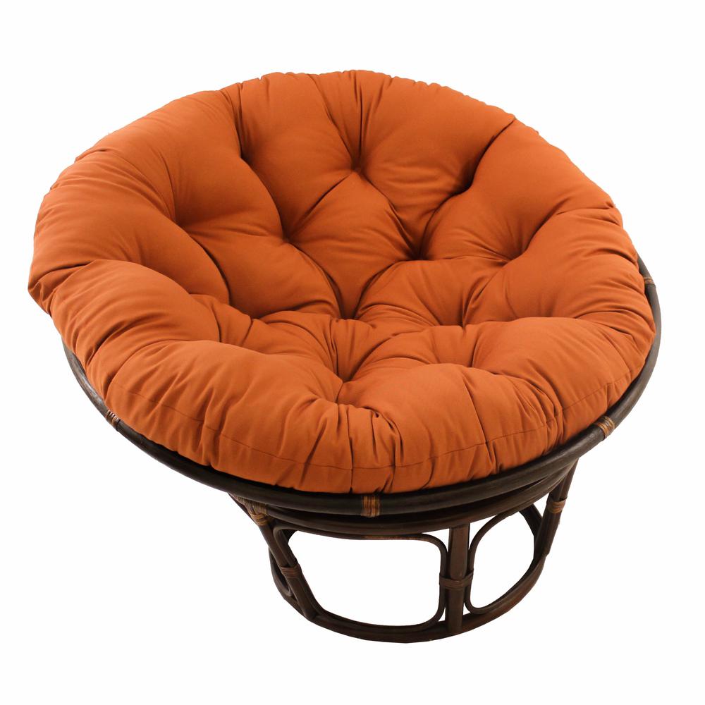 42-Inch Rattan Papasan Chair with Solid Twill Cushion