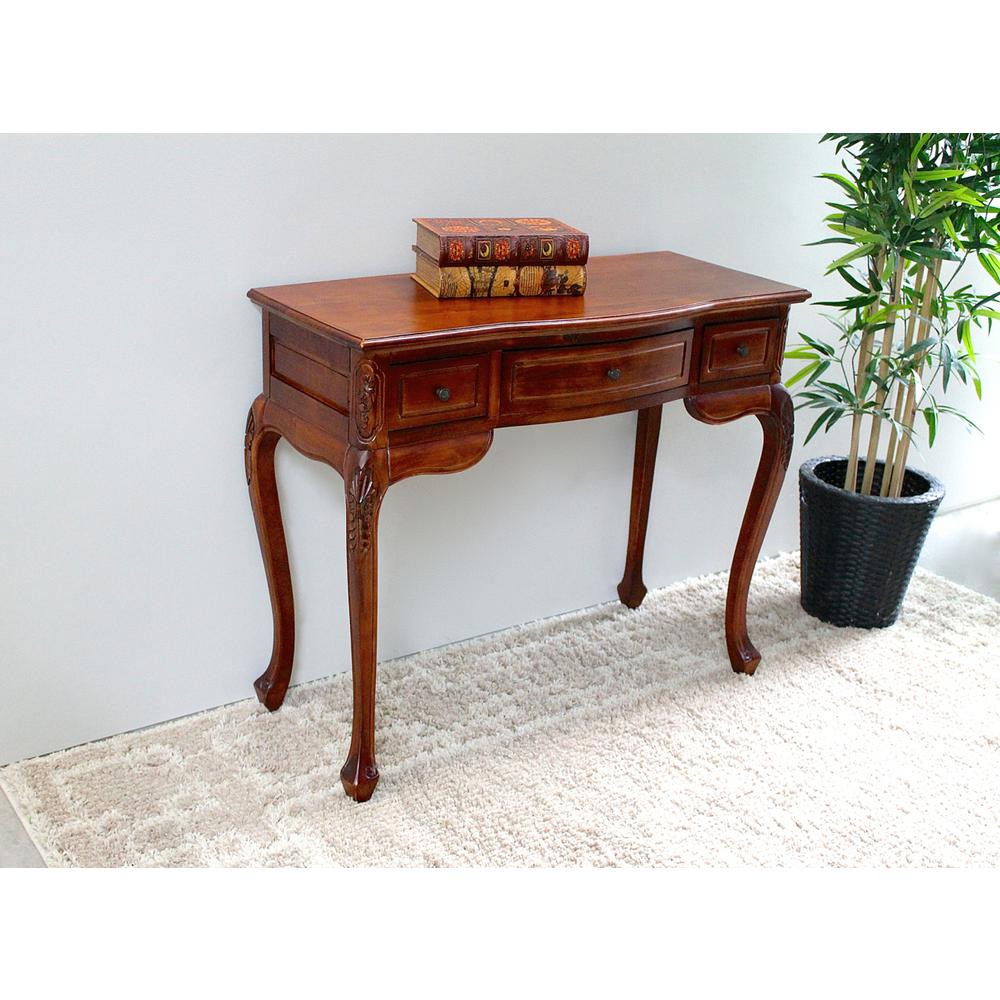Carved Wood Vanity Desk