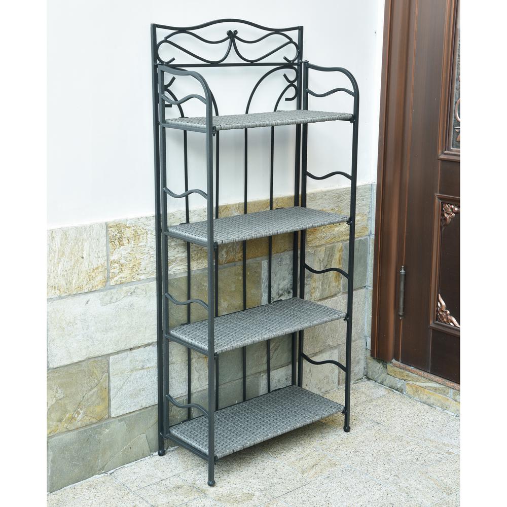 Valencia Resin Wicker/ Steel 4-tier 24-inch Wide Plant Shelf