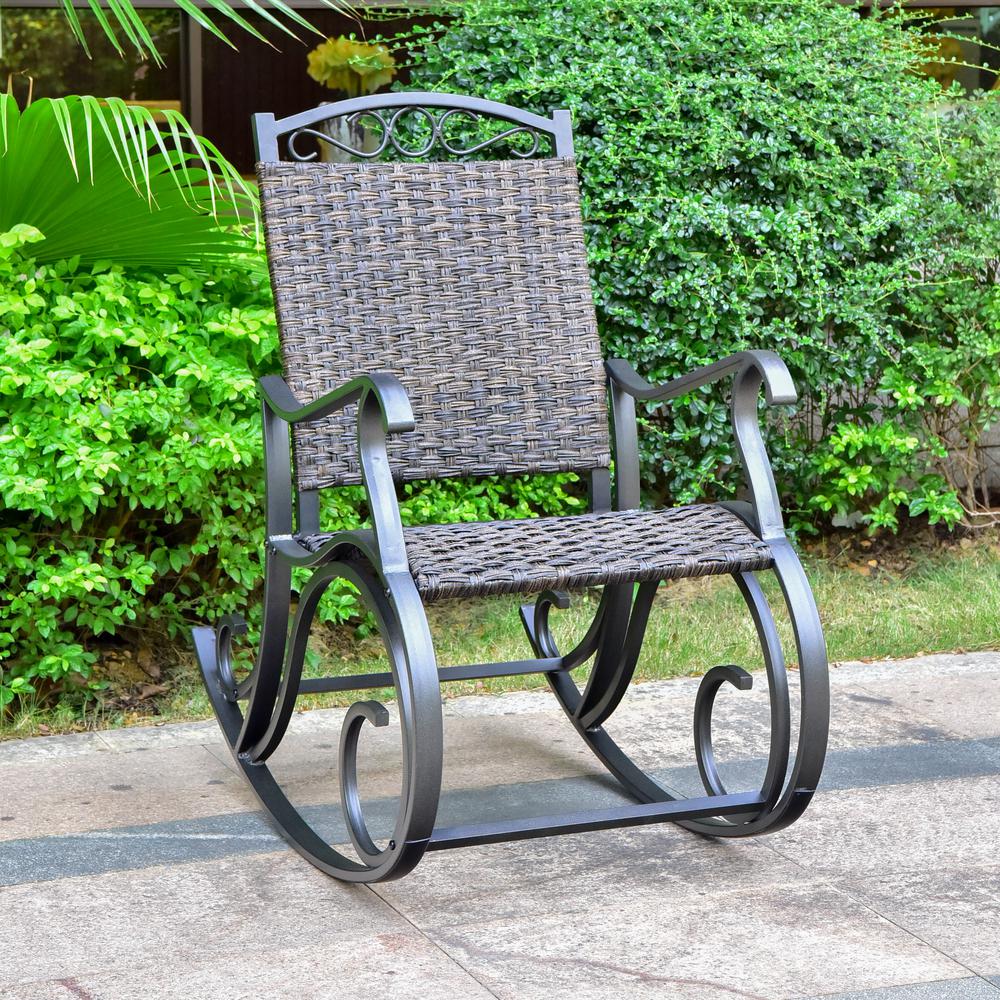 Ibiza Resin Pandan Aluminum Rocking Chair
