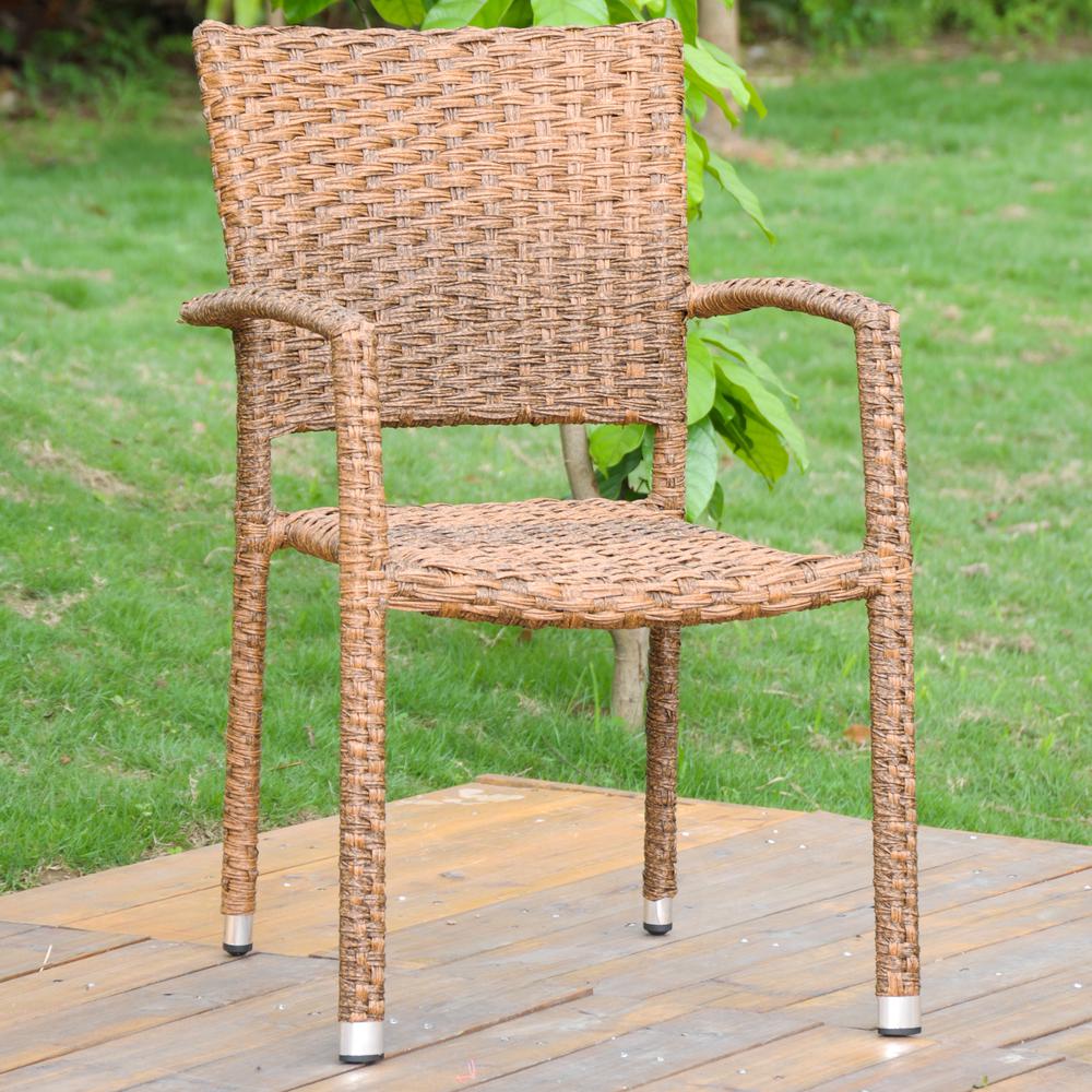 Ibiza Resin Pandan Aluminum Square Back Dining Chair (Set of 4)