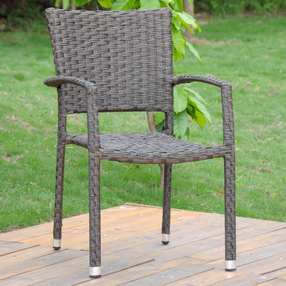 Ibiza Resin Pandan Aluminum Square Back Dining Chair (Set of 6)