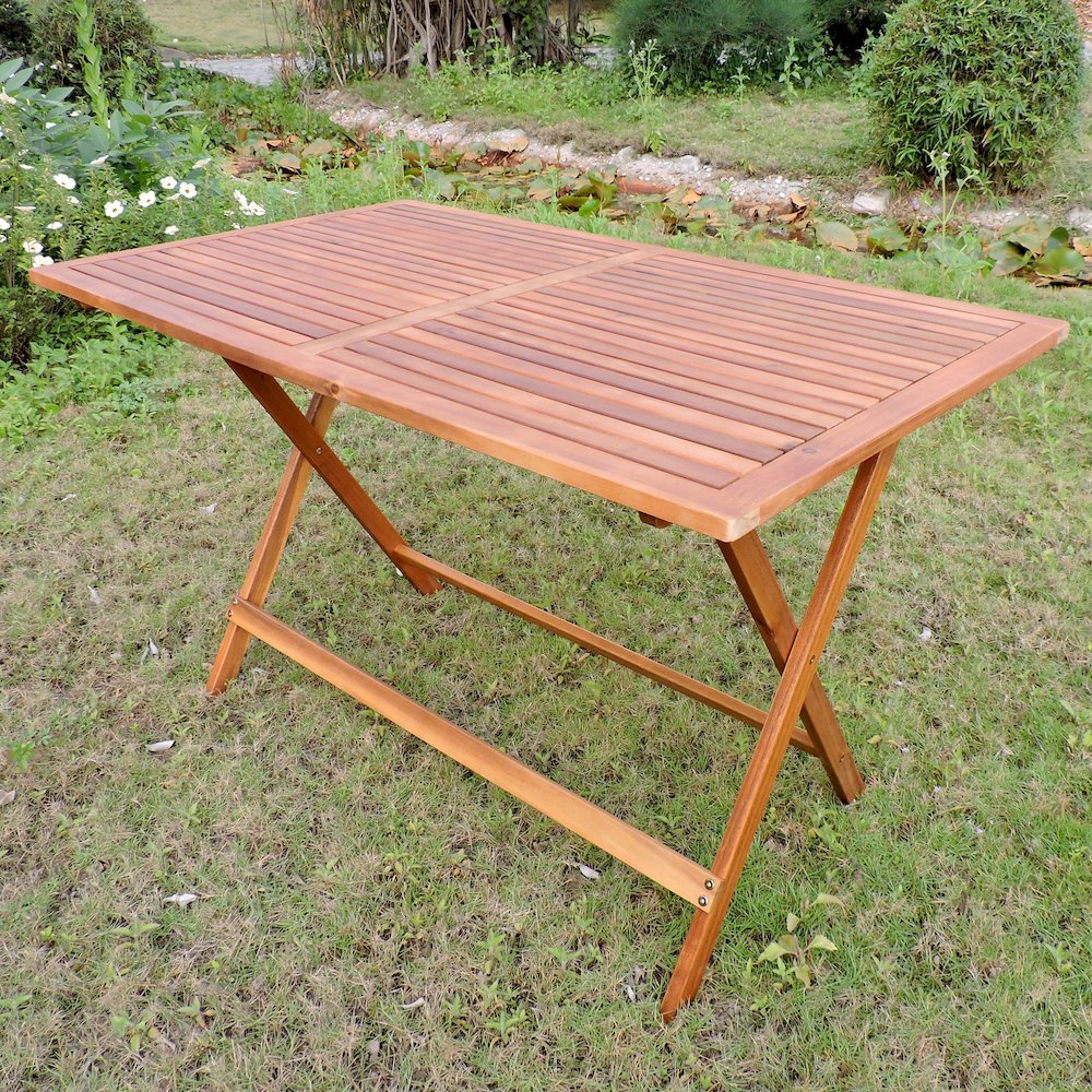 Rectangular Hardwood Folding Dining Table