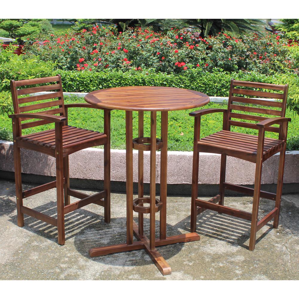 Highland Bar Height Set of Three Bistro Set