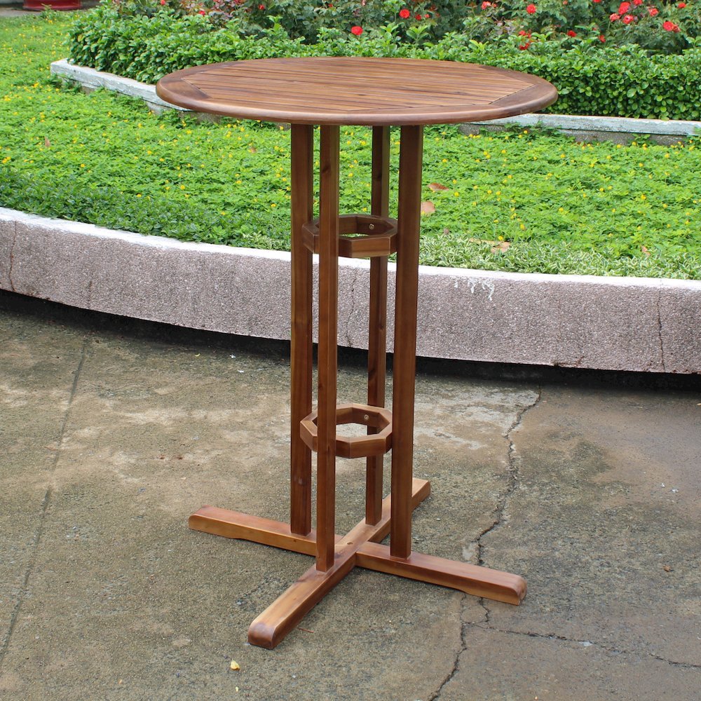 Highland Acacia Wood Bar-height Bistro Table