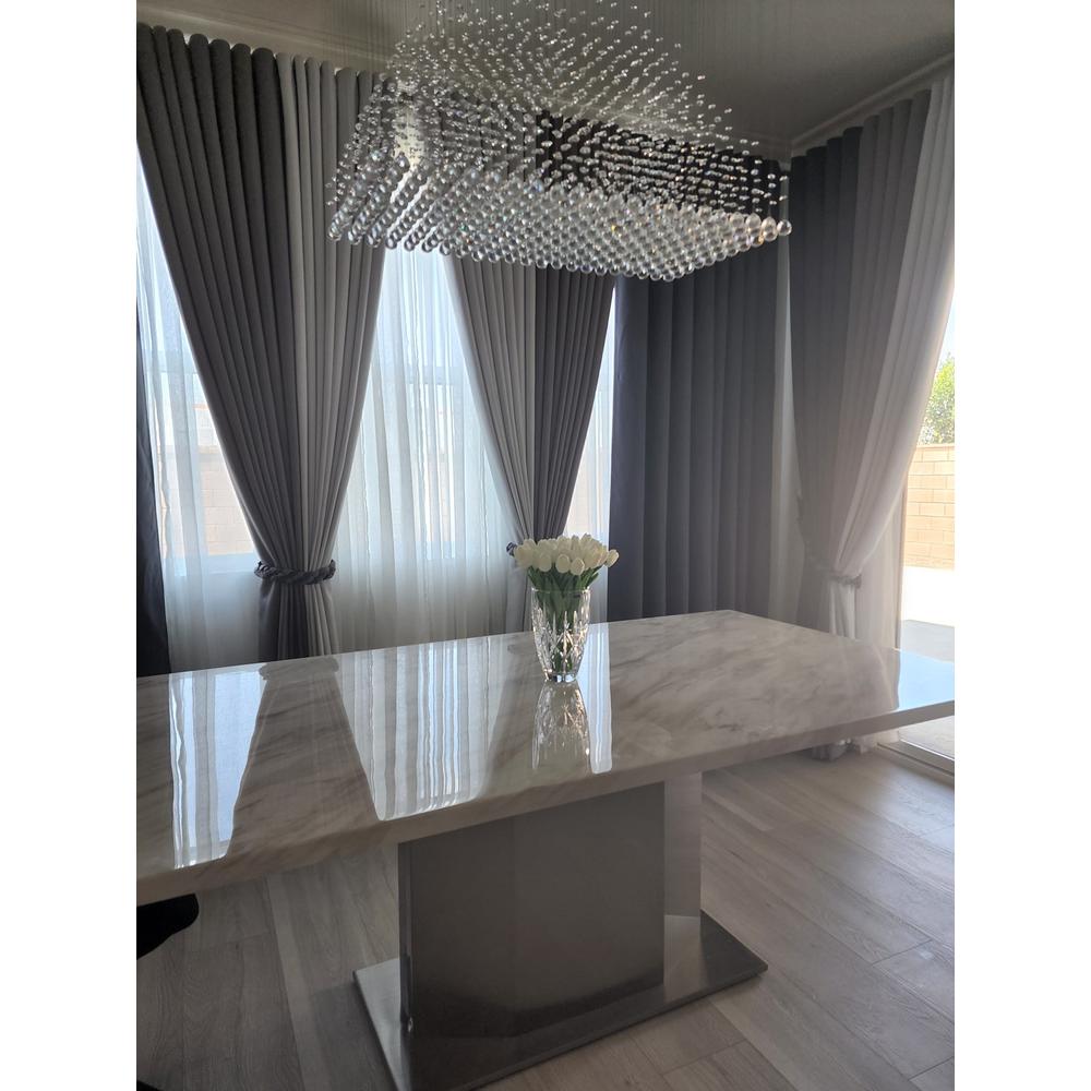 Marble Table With Stainless Steel Base
