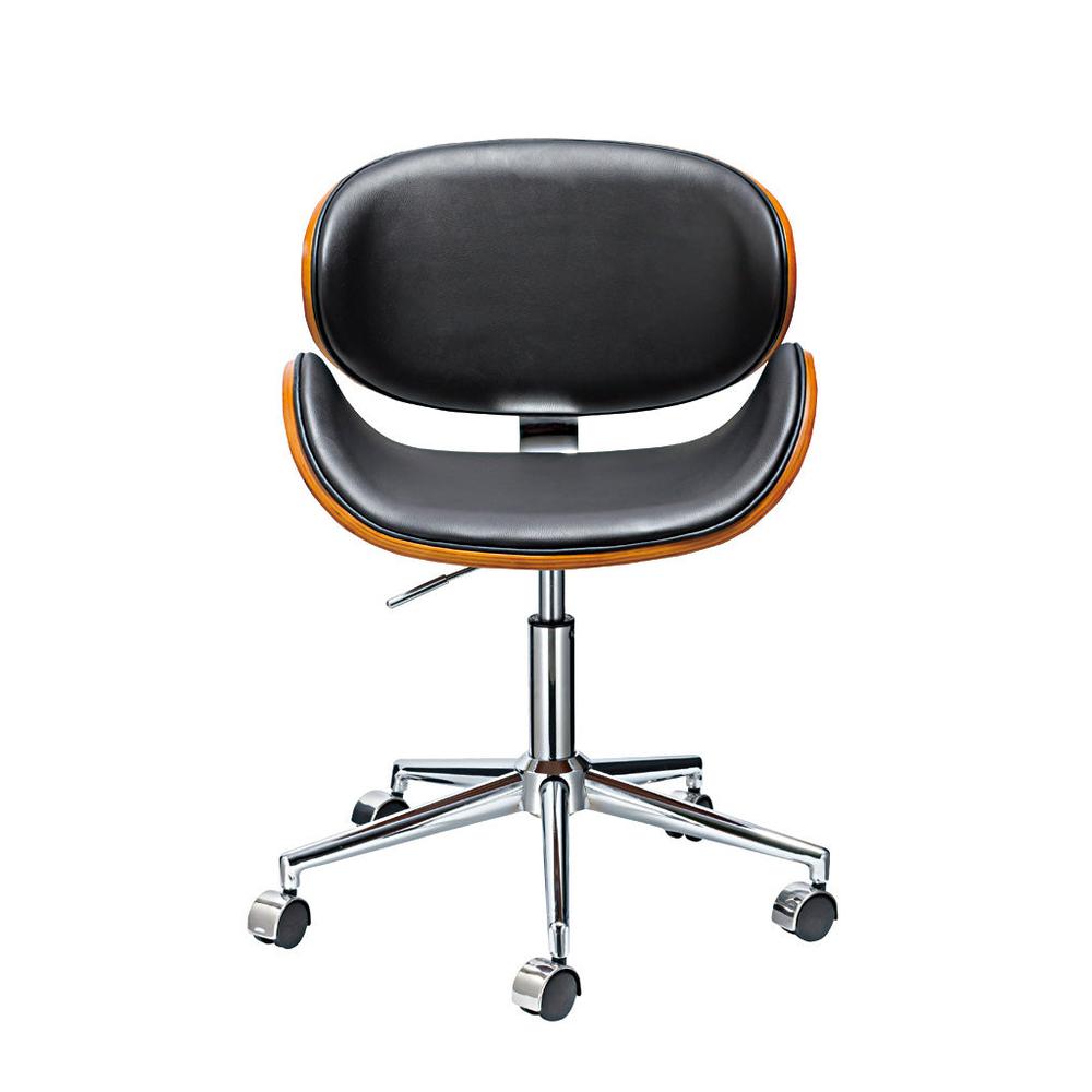 Office Chair W/ Wood Seat And Pu Cushion