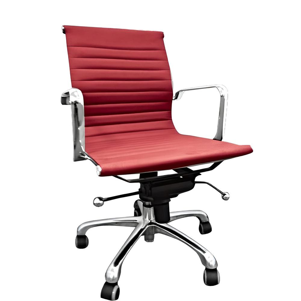 Low Back Leatherette Office Chair W/ Recliner