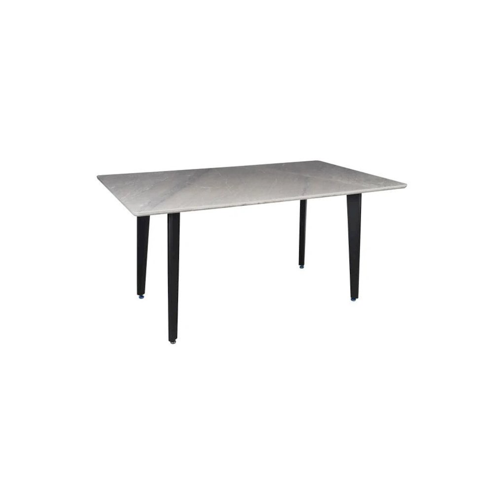 Dining Table with Sintered Stone Top and Metal Black Legs
