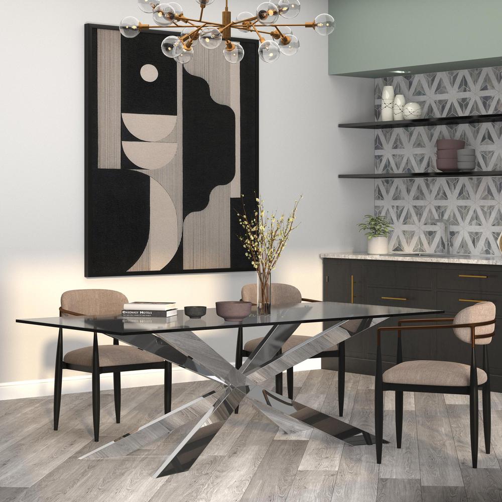 72” Dining Table With Chrome Base
