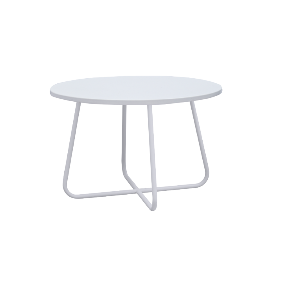 Modern Mdf Top Coffee Table With White Powder Coated Metal T