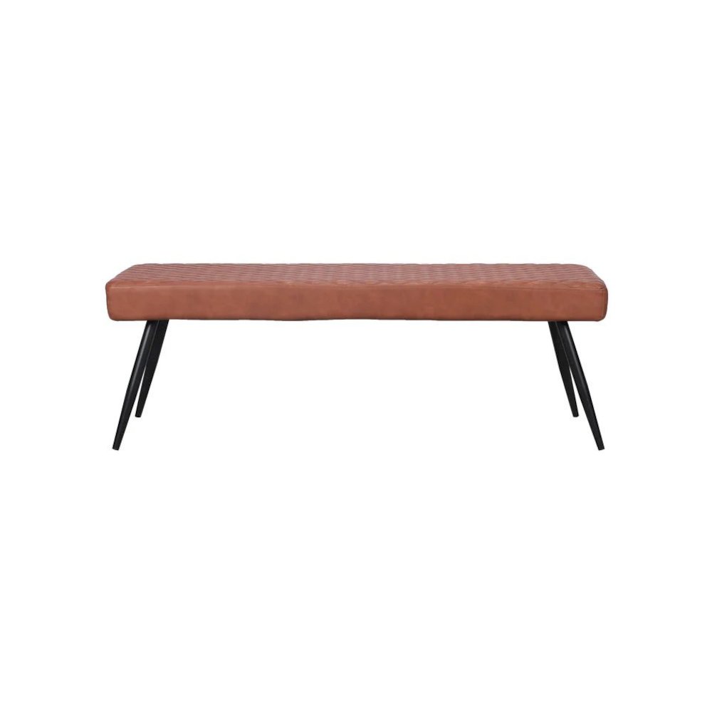 Contemporary Upholstered Dining Bench with Black Sanded Legs
