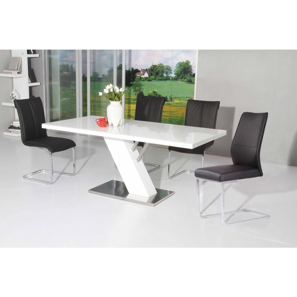 71″X35.4″X30″ D.Table/White Lacquer Base