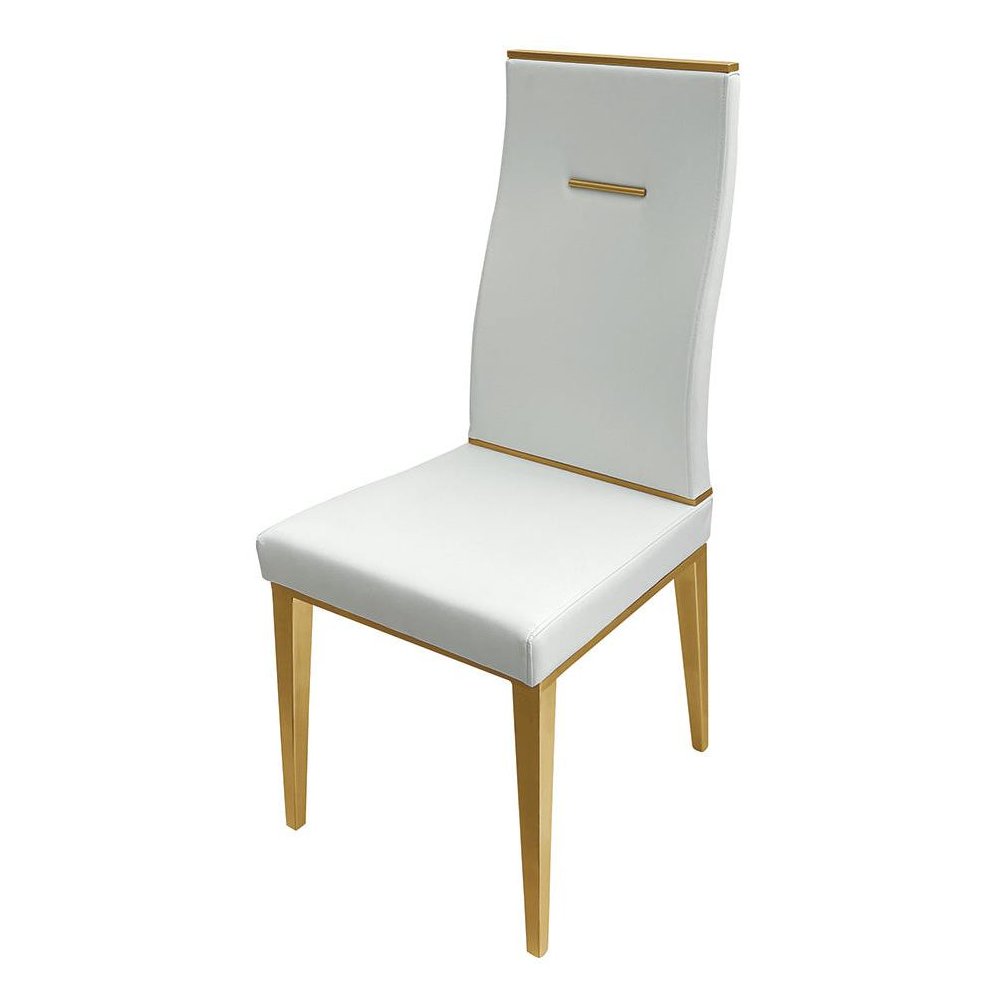 Dining Chair With Brushed Gold Base