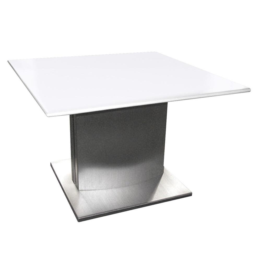 Plain White Marble Top End Table