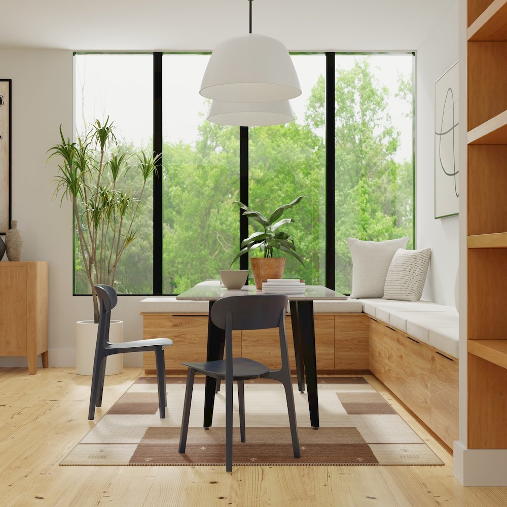Dining Table with Sintered Stone Top and Metal Black Legs