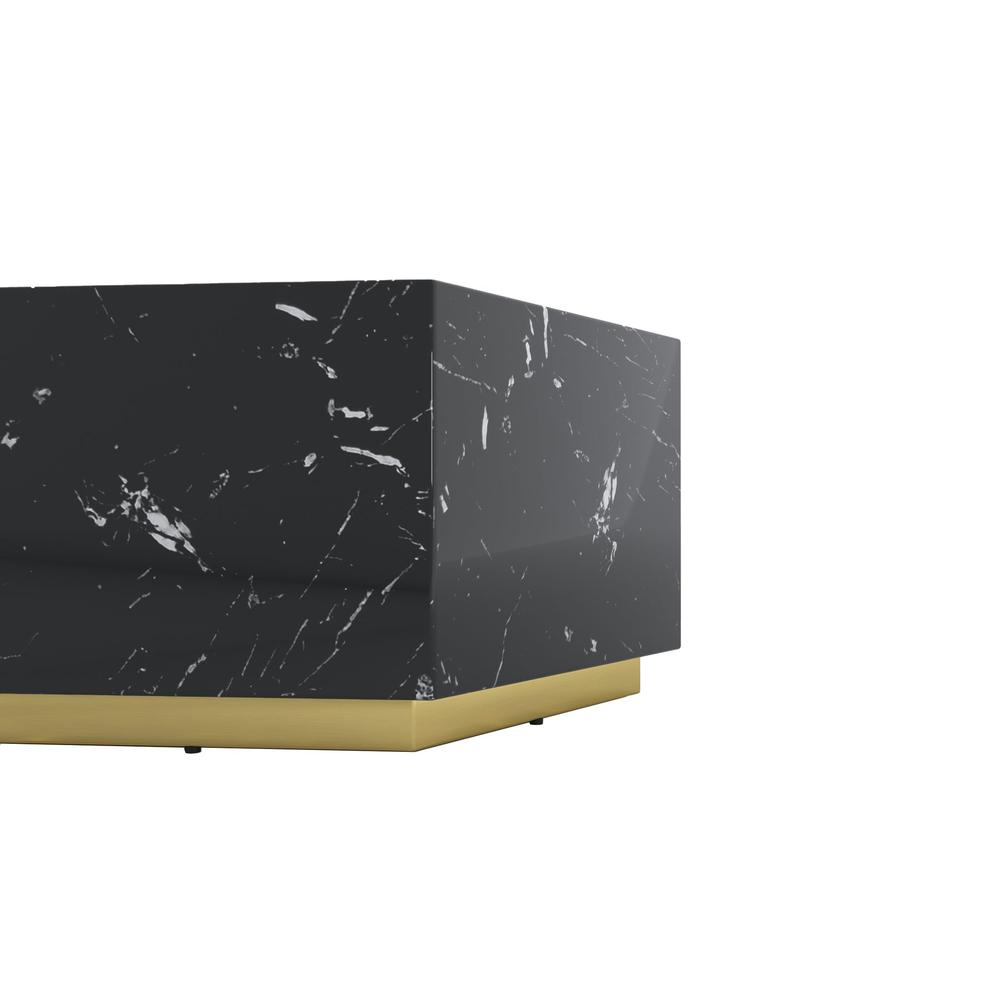 Hexagon MDF Coffee Table in Black