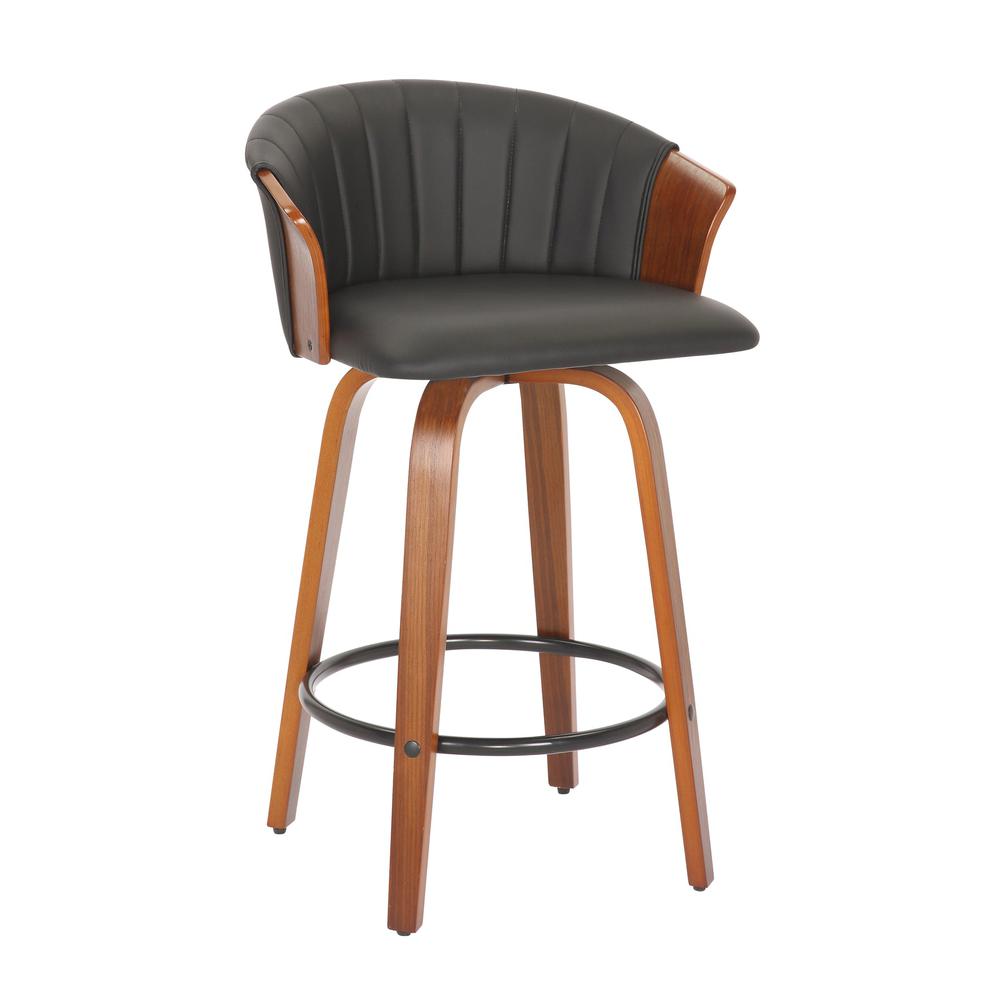 26” Pu Stool With Wood Leg