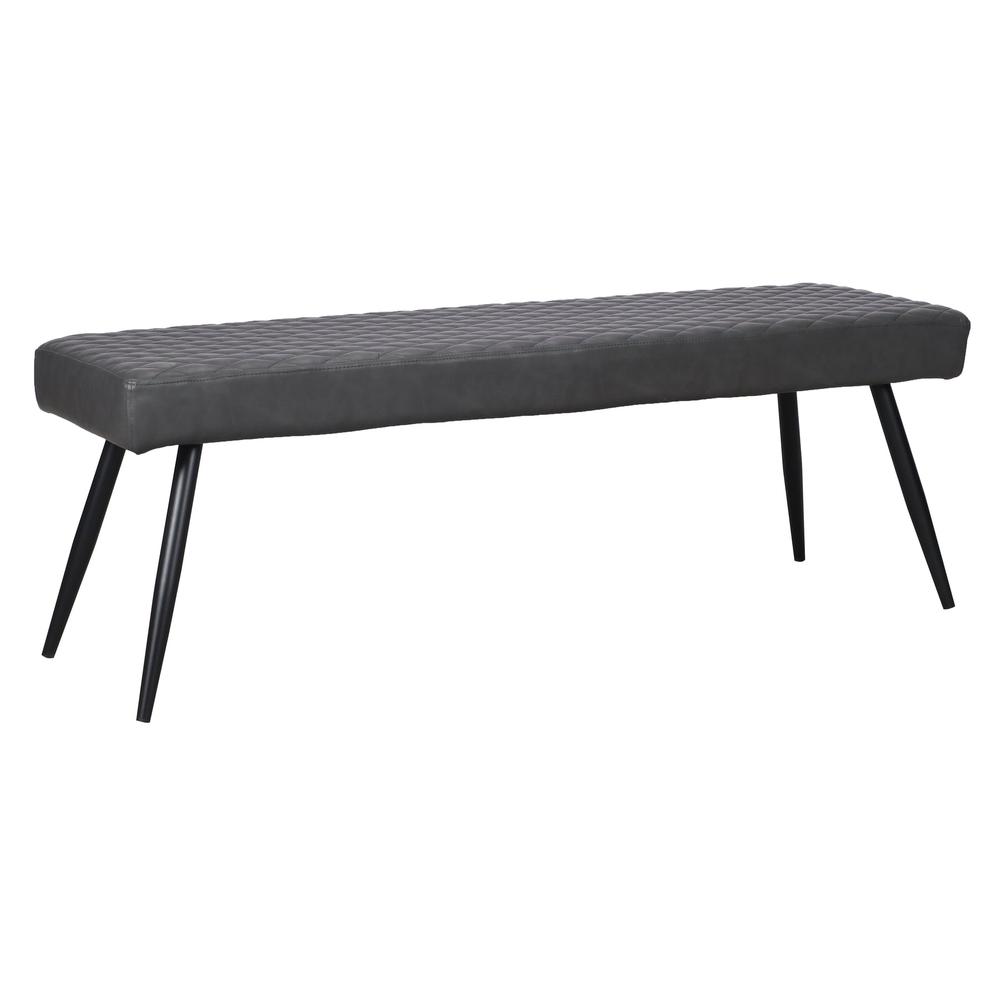 Contemporary Upholstered Dining Bench with Black Sanded Legs