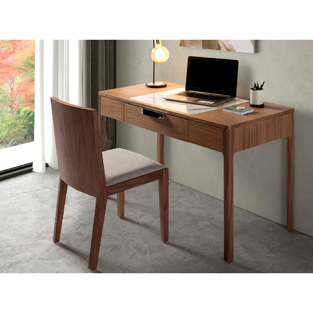 Wood Office Desk With Marble Top
