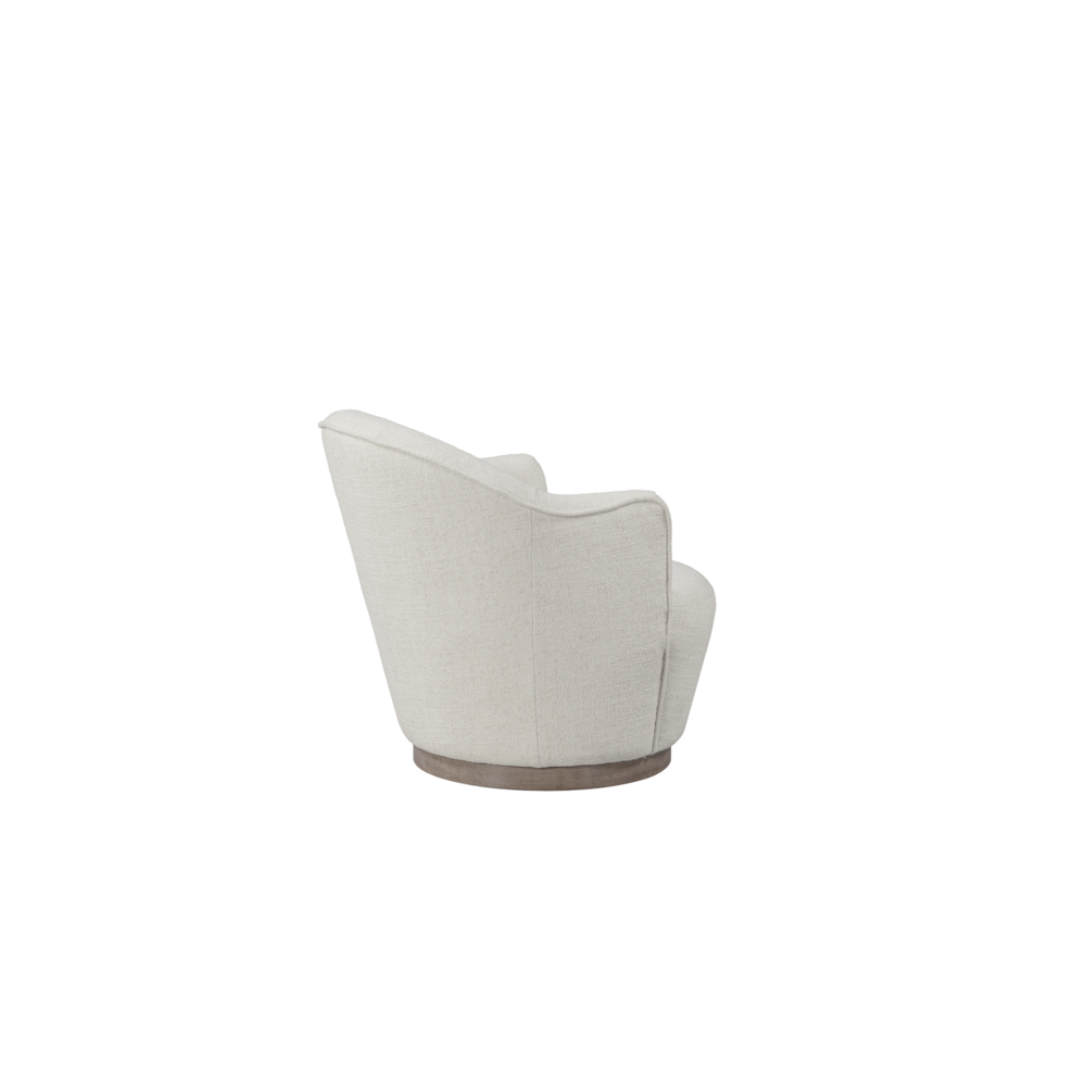 Upholstered Fabric Club Chair With Swivel