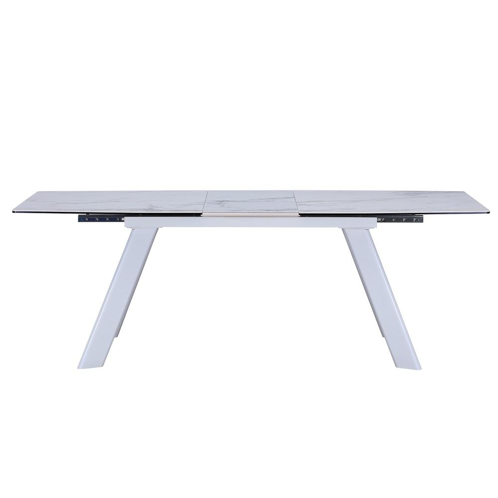 Gloss Ceramic With Tempered Glass Top And White Legs