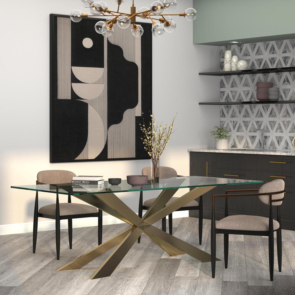 87” Dining Table With Gold Base