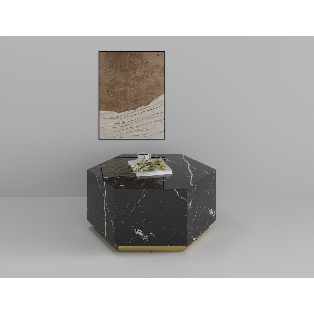 Hexagon MDF Coffee Table in Black