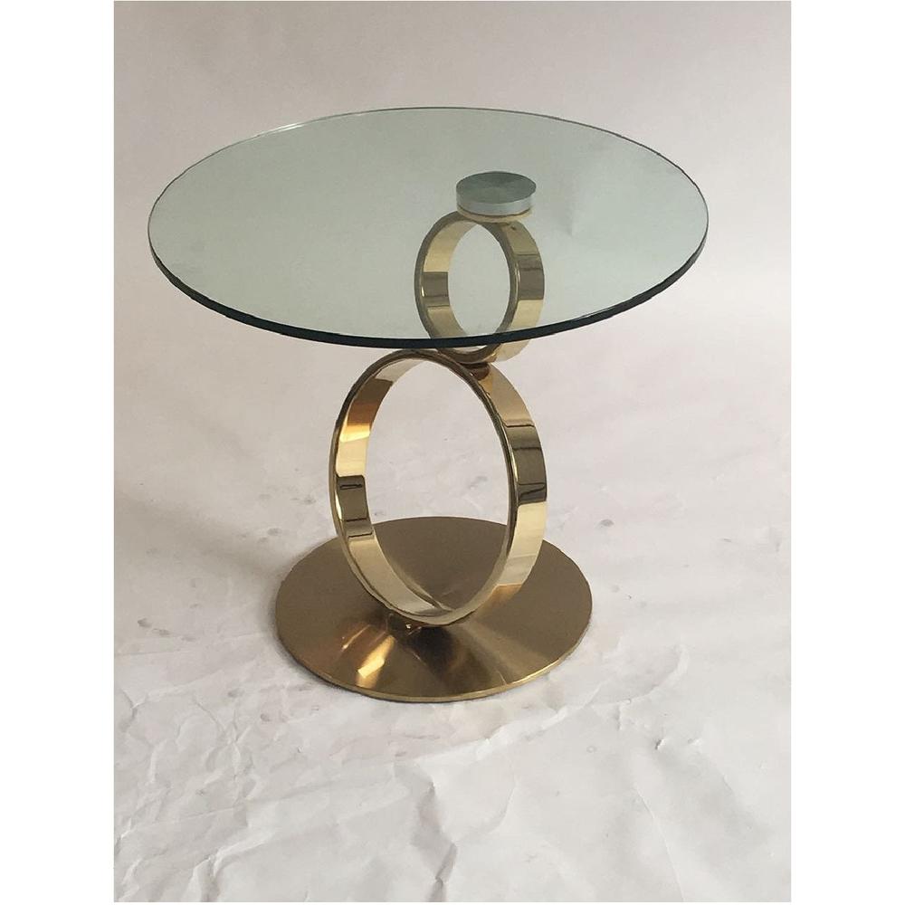 End Table W/ Gold Base