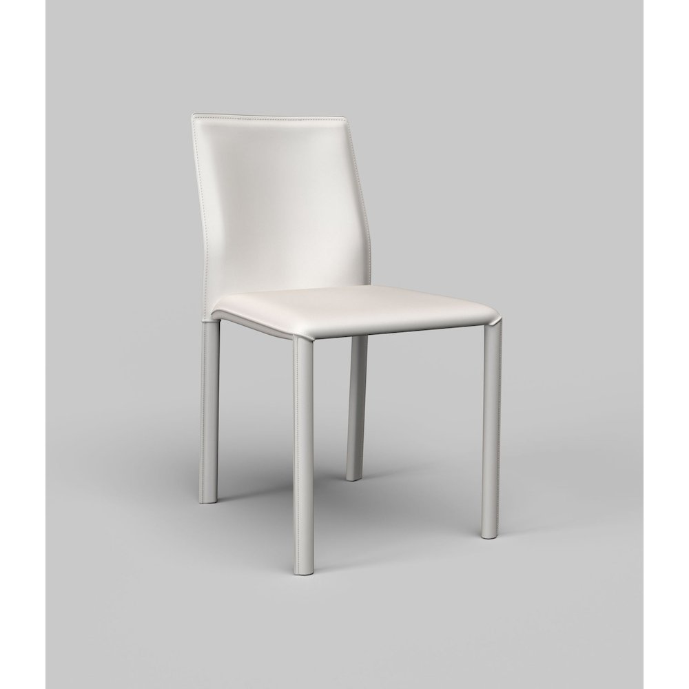 Set of 2 White PU Leather Side Chair