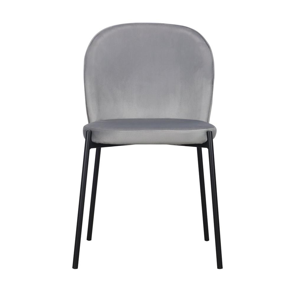 Dining Chair with Fabric Seat and Black Metal legs