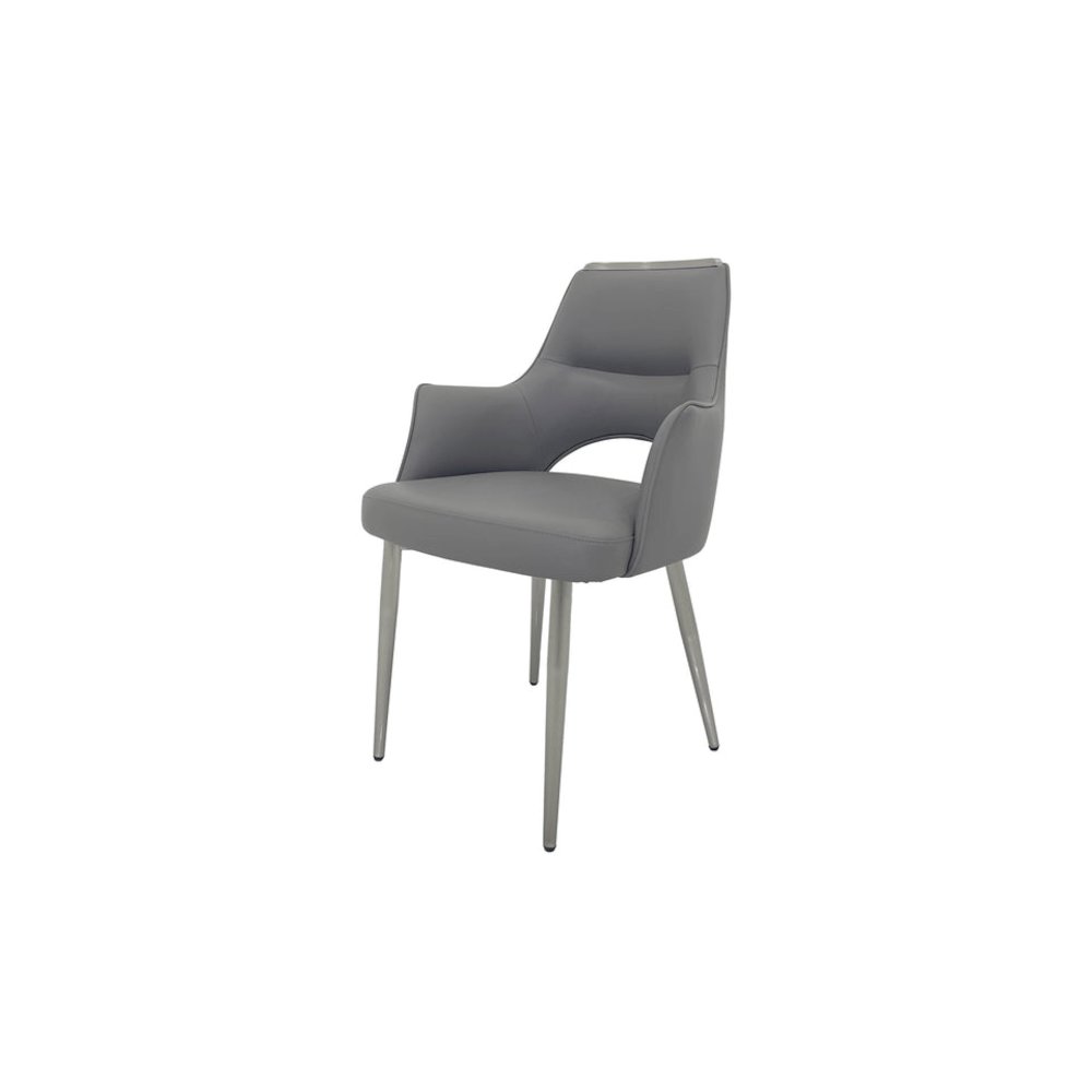 Set of 2 Dining Chair with PU Seat and Matte Gold Legs