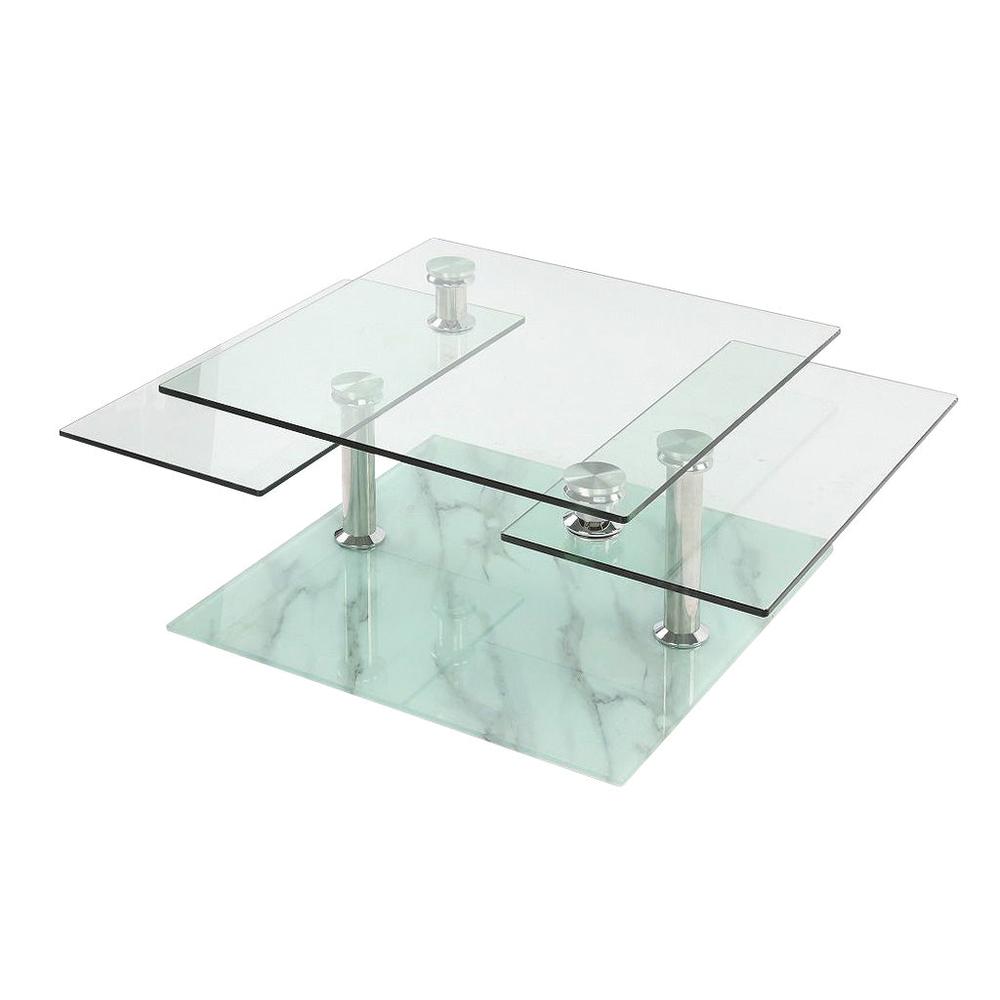 Motion Coffee Table With Marble Glass Base