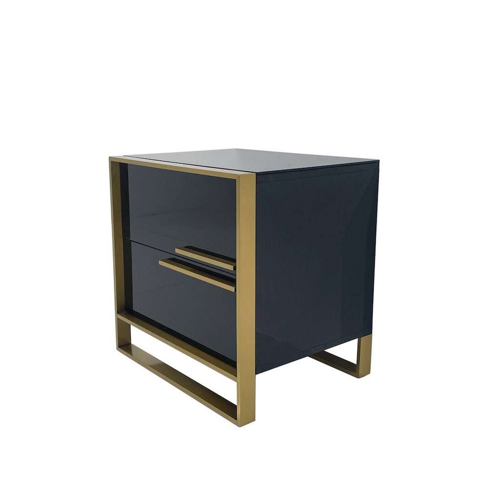 MDF Night Stand with Matte Gold Frame