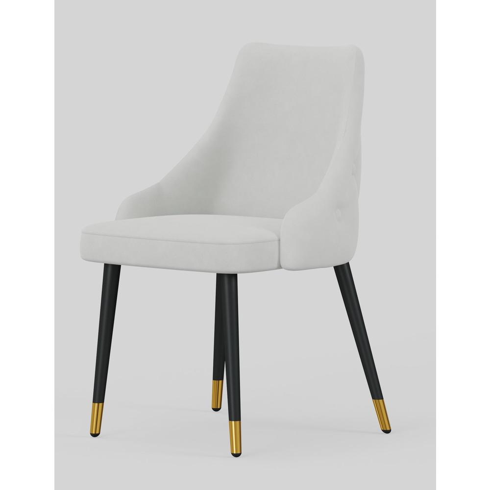Dining Chair In White Farbric
