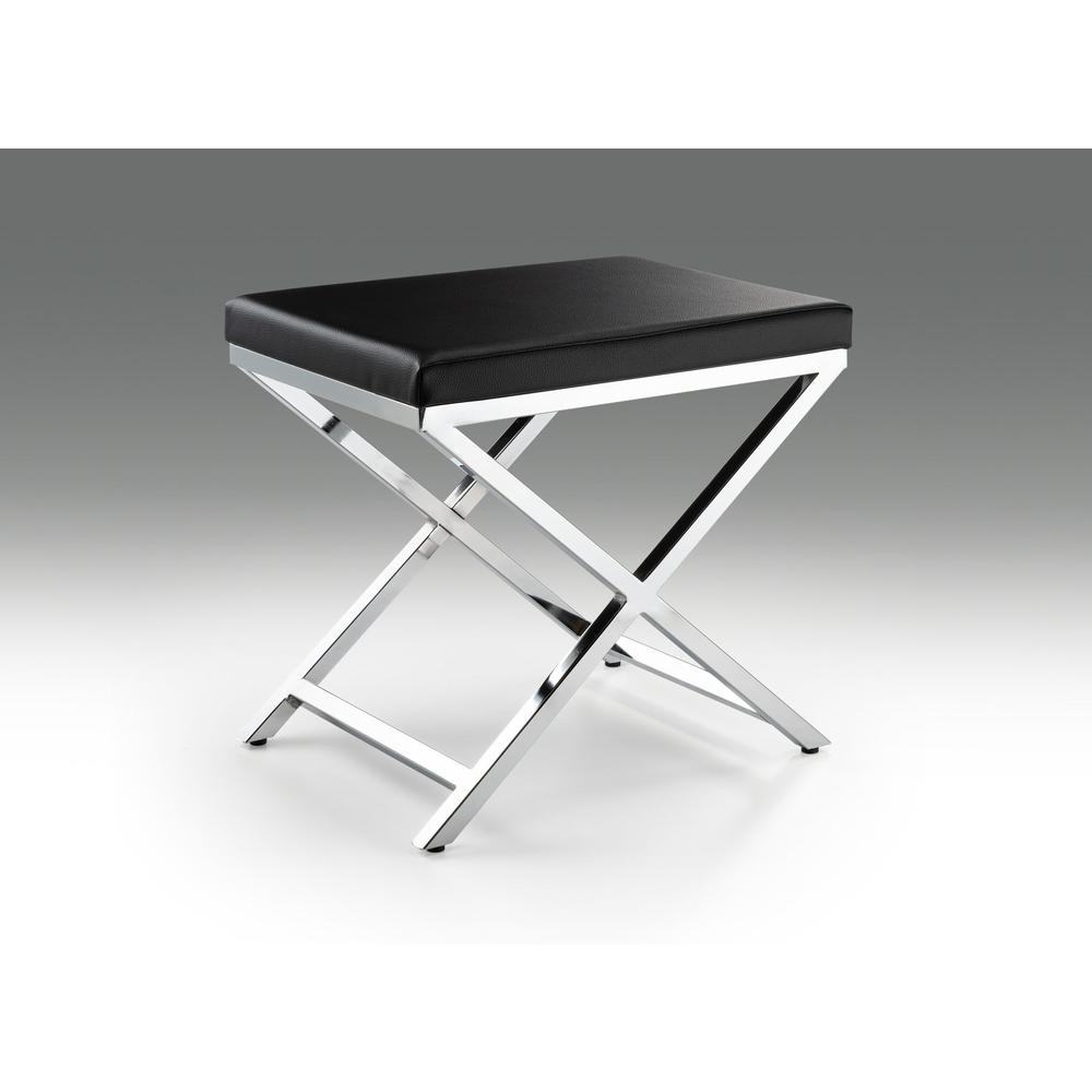 Black Chair  With Chrome Legs