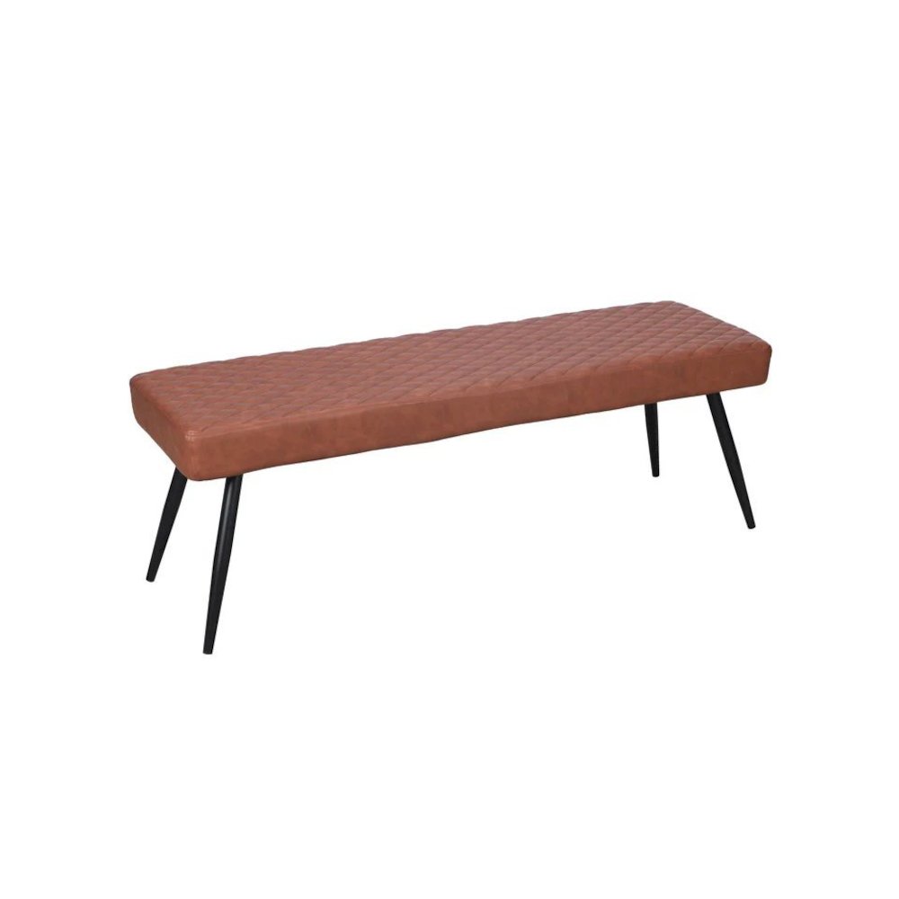 Contemporary Upholstered Dining Bench with Black Sanded Legs
