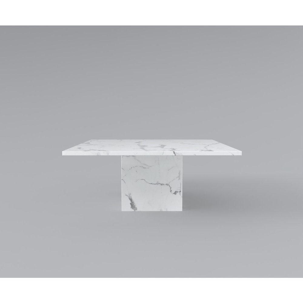 60″ Square Marble Table with Square Marble Base