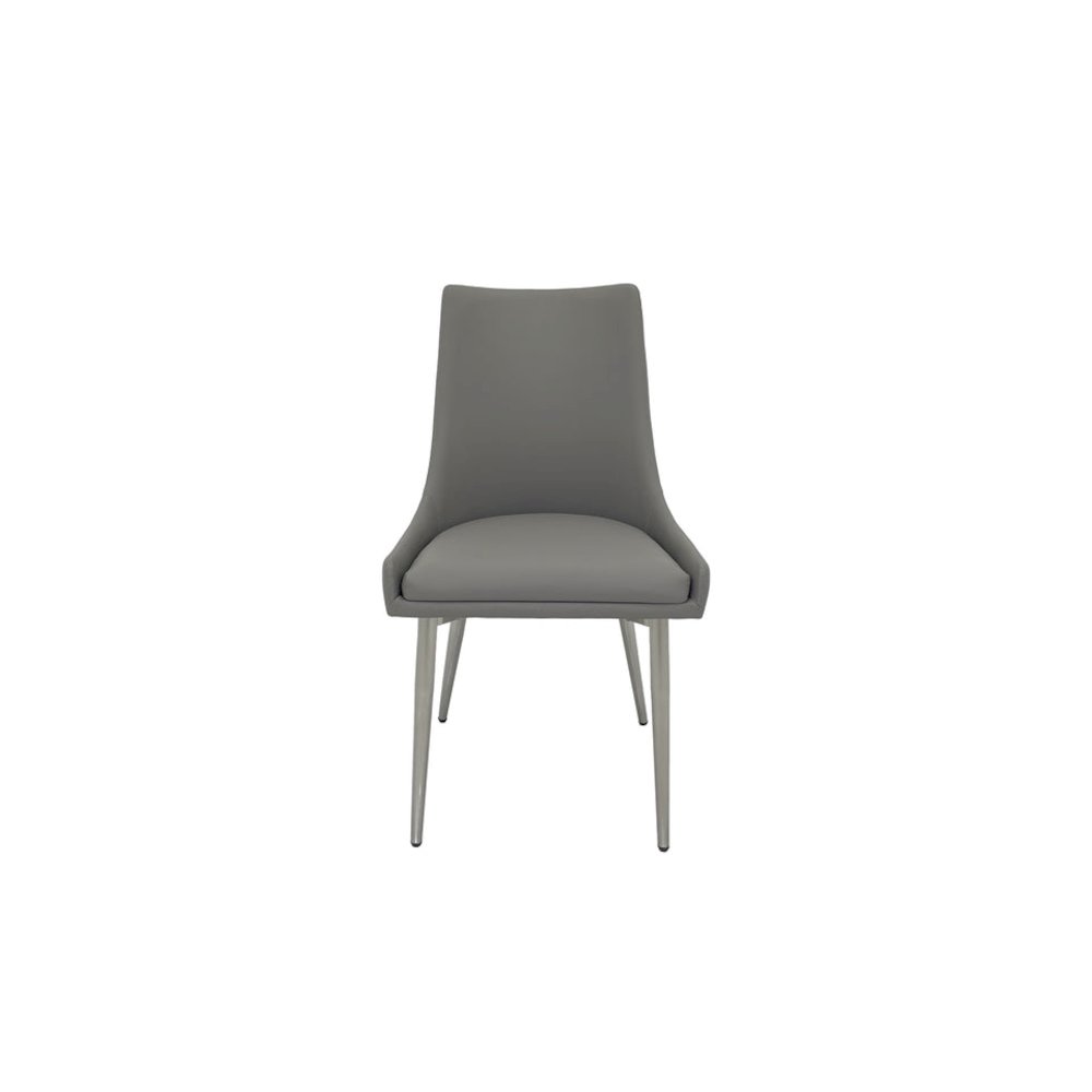 Set of 2 Dining Chair with PU Seat and Matte Gold Legs