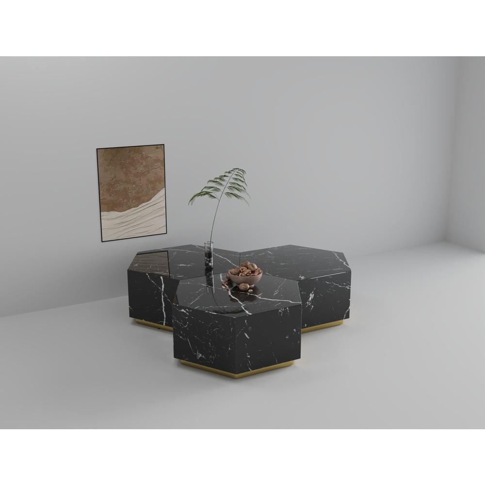 Hexagon MDF Coffee Table in Black