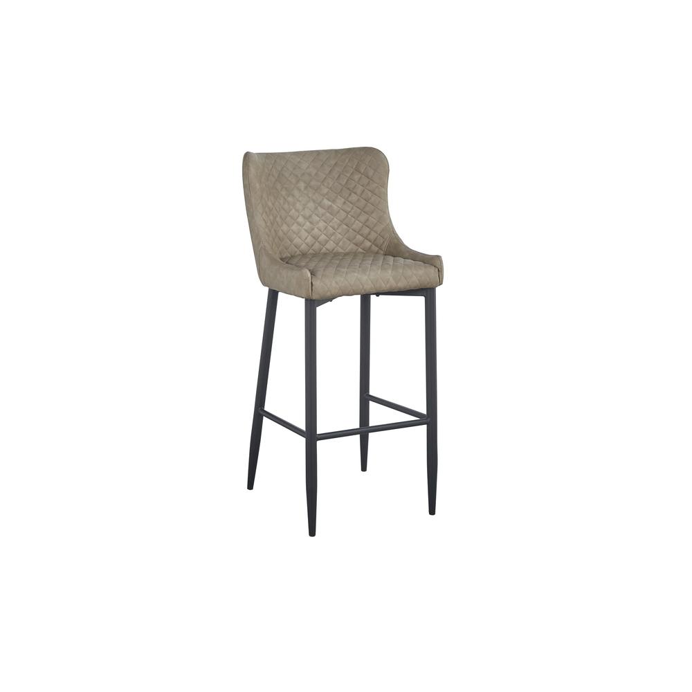 Contemporary Upholstered Barstool With Tufted Seat And