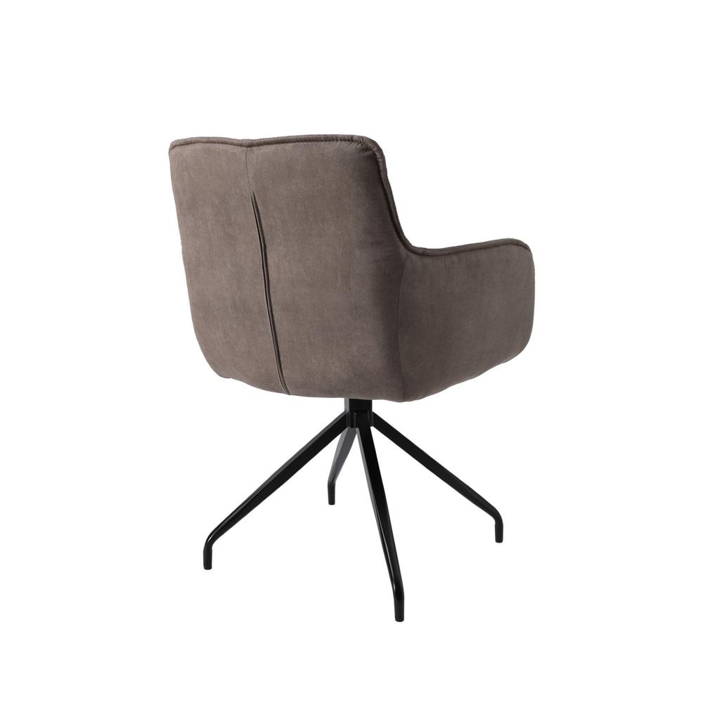 Arm Chair With Fabric Seat And Black Matte Powder Coationg Leg